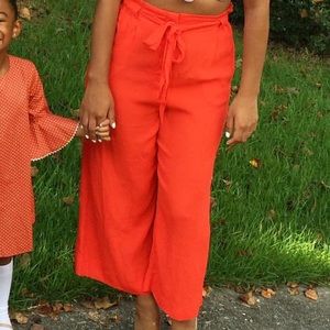 H&M orange wide legged- ankle length trousers